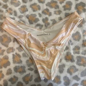 Abercrombie & Fitch Tan and White Bikini Bottom